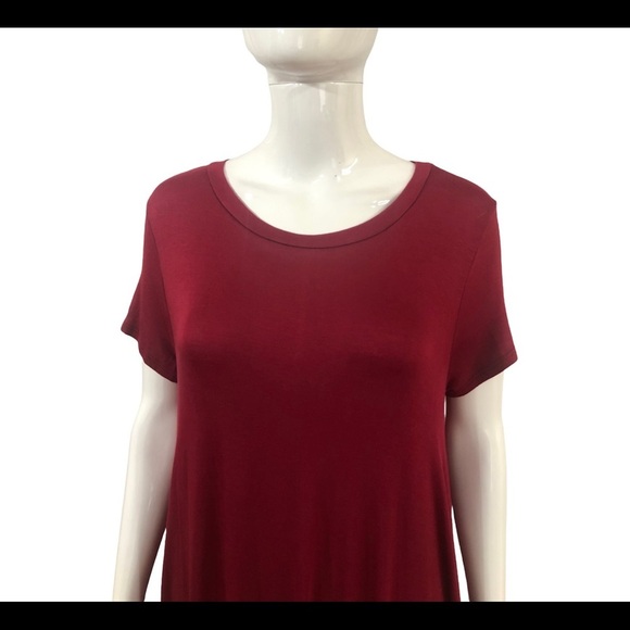 Love In Womans Size S Tunic Top Dress Blouson Oversized Red Wine Pockets Boho - Picture 7 of 13